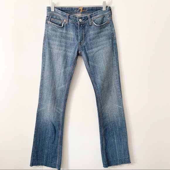 7FAM Flynt Distressed Flare Jeans Sz 26 - Picture 1 of 14